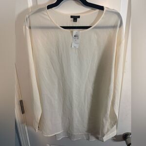 Ann Taylor women’s  Long Sleeve cream sheer blouse size s NWT